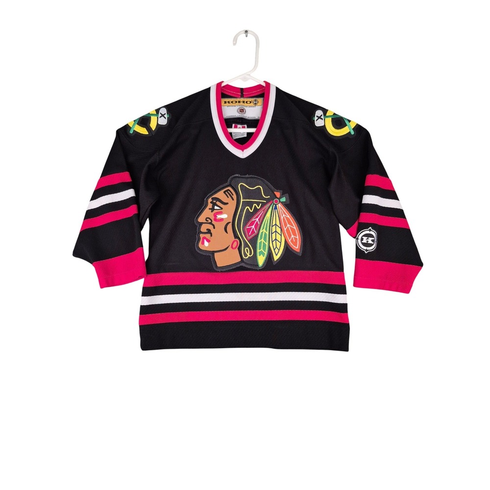 Koho Chicago Blackhawks NHL Hockey Jersey Kids Small Black Red‎ White Canada
